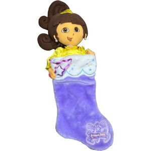 Kurt Adler Princess Dora Explorer Purple Christmas Stocking Holiday 2004 Plush
